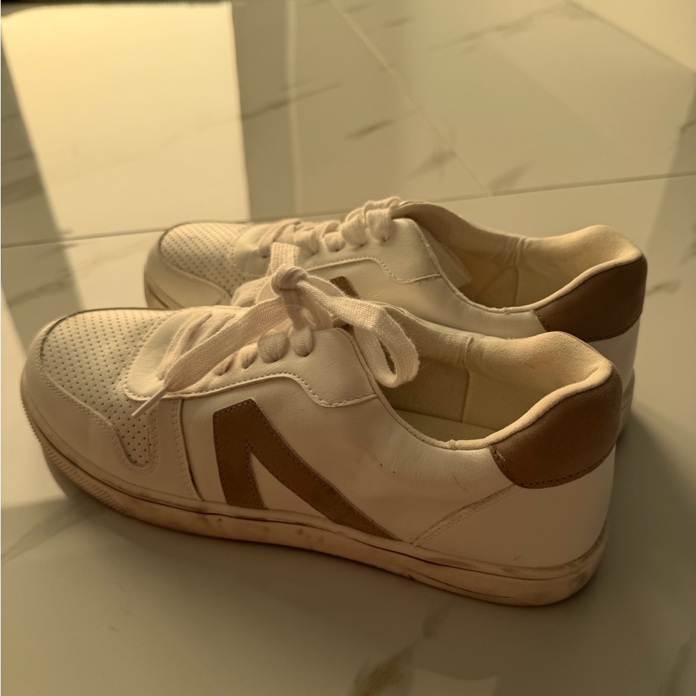 MIA Cream and Brown Sneakers
